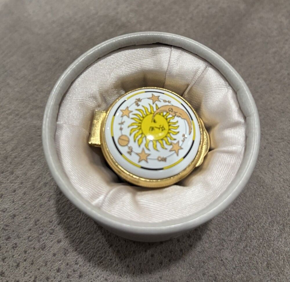Alastor Enamels Hinged Trinket Box CELESTIAL 02206 With Box & Paper England